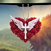 Acrylic Heart Wing Cross Hanging Ornaments PW-WGC4599-01-3