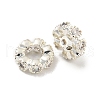 Brass Cubic Zirconia Spacer Beads KKB-L215-029A-S-1