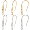 Beebeecraft 16Pcs 2 Colors Brass Micro Pave Clear Cubic Zirconia Earring Hooks KK-BBC0008-07-1