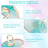 CHGCRAFT 5Pcs 5 Colors Adjustable Resin Platette Rings RJEW-CA0001-07-4