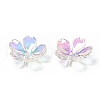 Transparent Acrylic Flower Bead Caps X-MACR-C009-13-4