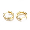 Brass Micro Pave Clear Cubic Zirconia Huggie Hoop Earrings X-ZIRC-H102-12G-2