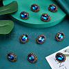 Gorgecraft 10Pcs 1-Hole Alloy Rhinestone Shank Buttons BUTT-GF0003-52B-4