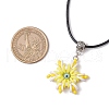 Glass Seed Beads & Polymer Clay & Evil Eye Lampwork Snowflake Pendant Necklaces NJEW-MZ00102-02-3