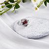 Red Heart Zirconia Ring Adjustable Gemstone Promise Ring Fashion Solitaire Love Eternity Open Ring Jewelry Gift for Women Mother's Day birthday Wedding Engagement JR954A-4