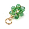 7Pcs 7 Colors Flower Glass Pendants PALLOY-JF03463-5