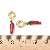 Brass FireBrick Enamel Hot Pepper European Dangle Charms KK-K293-75G-3