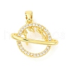Rack Plating Brass Micro Pave Cubic Zirconia Pendants KK-S396-71G-1