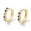 Brass Pave Cubic Zirconia Hoop Earrings for Women EJEW-L269-137G-2