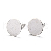 925 Sterling Silver Flat Pad  Stud Earring Findings STER-K167-045F-S-8