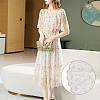 Leaf Pattern Nylon Embroidery Mesh Fabric DIY-WH0580-17-6