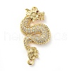 Brass Micro Pave Cubic Zirconia Links connectors ZIRC-G157-46G-1