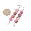 4 Pairs 4 Colors Waxberry Round Acrylic Beaded Dangle Earring Sets EJEW-JE05889-3