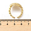 Brass Micro Pave Cubic Zirconia Adjustable Open Cuff Rings for Women RJEW-K292-05G-5