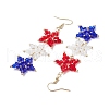 Handmade Glass Seed Beaded Pendants Dangle Earrings EJEW-MZ00415-4