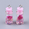 Glass Bottle Pendant Decorations GLAA-S181-05E-2