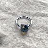 Square 304 Stainless Steel with Glass Finger Rings FS-WG8AAFA-32-1