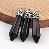 Bullet Natural Obsidian Pendants X-G-E332-C03-1