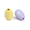 Spray Painted Wood European Beads WOOD-F017-10-2