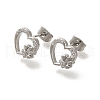 304 Stainless Steel Micro Pave Clear Cubic Zirconia Stud Earrings EJEW-H018-02P-04-2
