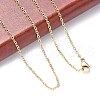 Ion Plating(IP) 304 Stainless Steel Cable Chain Necklaces NJEW-M124-01G-3