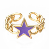 Brass Enamel Cuff Rings RJEW-N035-009-NF-3