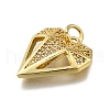 Brass Micro Pave Cubic Zirconia Pendants ZIRC-I070-025G-2