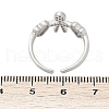 Brass Micro Pave Cubic Zirconia Adjustable Cuff Rings for Women RJEW-C129-11P-5