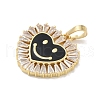 Rack Plating Brass Micro Pave Clear Cubic Zirconia Pendants KK-A224-15G-01-2