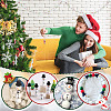   60Pcs 6 Styles Round Christmas Snowman Print Wood European Beads WOOD-PH0002-98-6