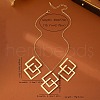 Rhombus Alloy Pendant Necklace & Stud Earring Sets FS-WG67473-01-6