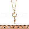 Brass Micro Pave Cubic Zirconia Ring Key Pendant Necklaces for Women NJEW-R027-03G-03-5