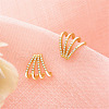 Elegant Claw S925 Sterling Silver Stud Earrings OZ6040-4