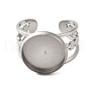 304 Stainless Steel Cuff Ring Components STAS-V012-01C-P-2