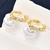 Brass ABS Plastic Pearl Hoop Earrings for Women EJEW-G430-05G-2