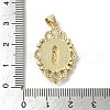 Brass Pave Shell Pendants KK-I708-16K-G-3