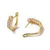 Brass Micro Pave Cubic Zirconia Hoop Earring EJEW-L271-02KCG-04-2