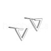 Anti-Tarnish Triangle Rhodium Plated 999 Fine Silver Stud Earrings for Women EJEW-S215-22P-1