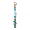 Ocean Theme Alloy Charm & Glass Beads Pendant Decorations HJEW-JM03158-04-2