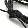 Braided PU Leather & Waxed Cords Triple Layer Multi-strand Bracelets BJEW-P329-06A-AB-3