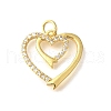 Brass Micro Pave Clear Cubic Zirconia Pendants KK-M297-22G-1