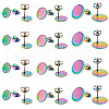 Unicraftale 24Pcs 3 Style Ion Plating(IP) 304 Stainless Steel Stud Earring Findings STAS-UN0040-07-1