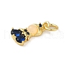 Brass Micro Pave Colorful Cubic Zirconia Glass Pendants X-KK-R162-026J-G-2