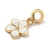 Rack Plating Alloy Enamel Flower European Dangle Charms FIND-B034-55G-03-2