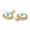 Rack Plating Brass Micro Pave Clear Cubic Zirconia Pendants ZIRC-C041-29G-3
