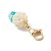 Flower Glass Seed Beads Beaded Pendant Decorations HJEW-MZ00196-01-4