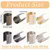 Gorgecraft 160Pcs 4 Colors Iron Fold Over Crimp Head Clips without Loop FIND-GF0006-94-2