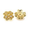Flower Brass Micro Pave Cubic Zirconia Bead Caps KK-K300-01E-G-2