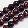 Dyed & Heated Natural Red Tiger Eye Round Bead Strands G-L411-06-8mm-1