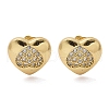 Brass Micro Pave Clear Cubic Zirconia Stud Earrings EJEW-D305-13G-3